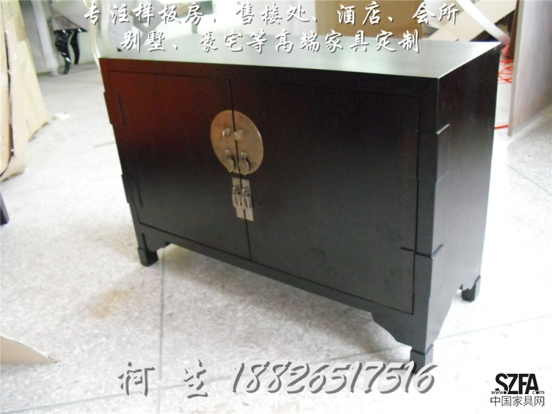 床頭柜、矮柜、餐邊柜、新中式家具、樣板房家具、中式家具、深圳家具廠 18826517516 柯生 (1)