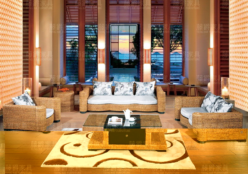 廣東家具廠瘋賣東南亞風(fēng)格海草沙發(fā)、休閑沙發(fā)