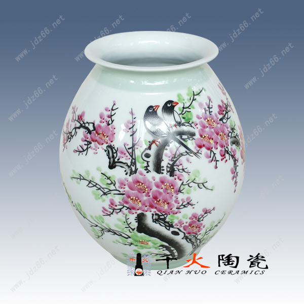 56、手繪喜迎春花瓶  FCXCQQQLQ056E  高28cm 肚徑22cm---L468