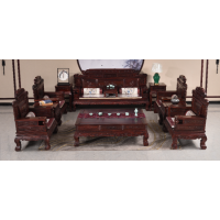 東陽(yáng)紅木家具闊葉黃檀財(cái)源滾滾沙發(fā)