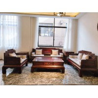 東陽(yáng)紅木家具闊葉黃檀彩云沙發(fā)