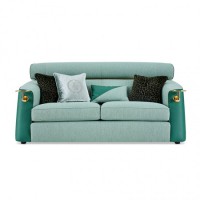 廣東天一美家意式輕奢風綠色雙人位沙發(fā)